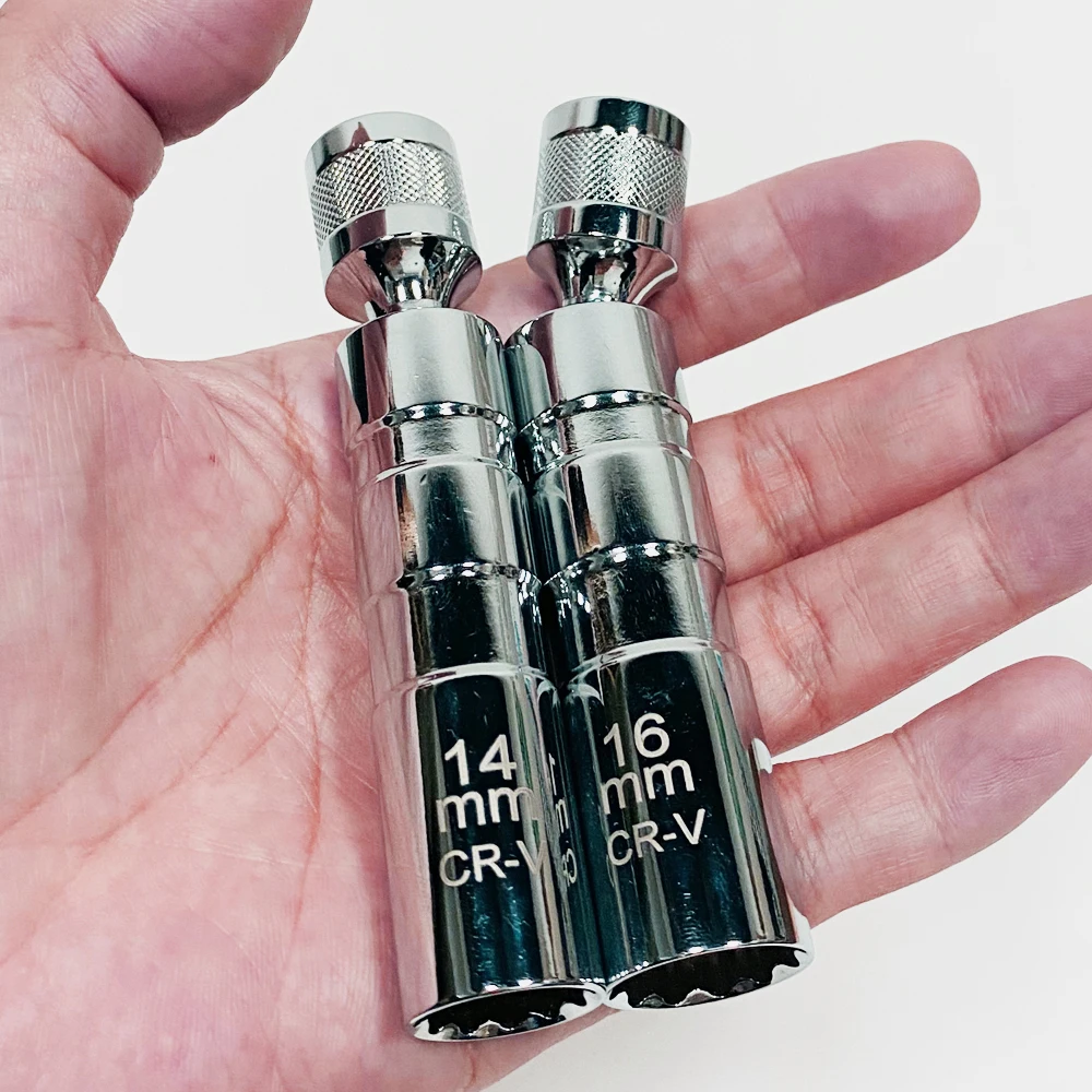 Universal Magnetic Spark Plug Sleeve Thin-walled Universal Joint 14/16mm Automotive Repair Spark Plug Disassembly Tool