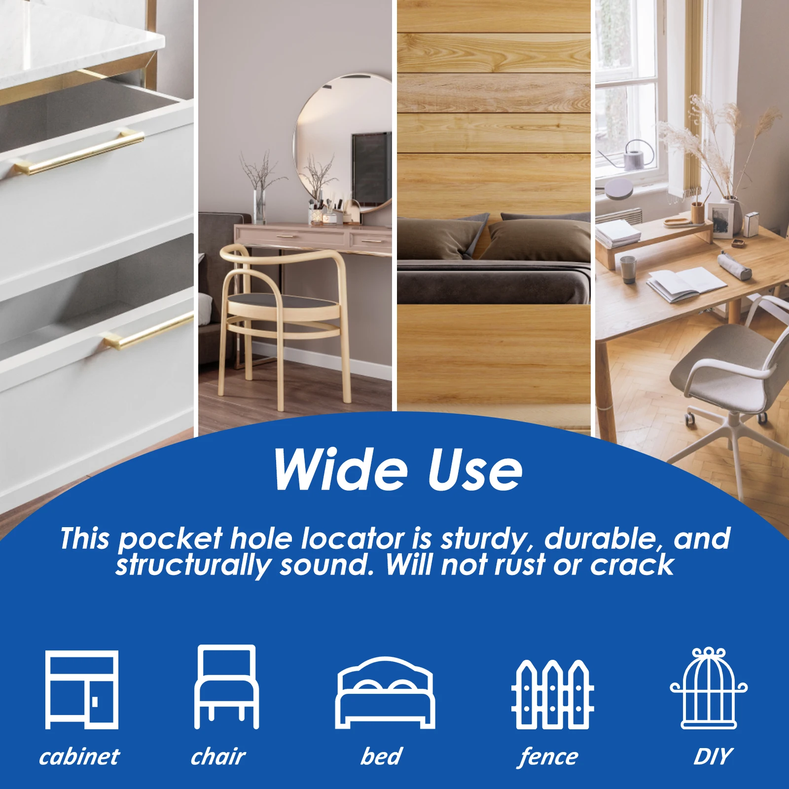 47Pcs Pocket Hole Jig Adjustable Punch Locator 15 Degree Angle Hole Drill Guide Kit Drill Punch - Image 6