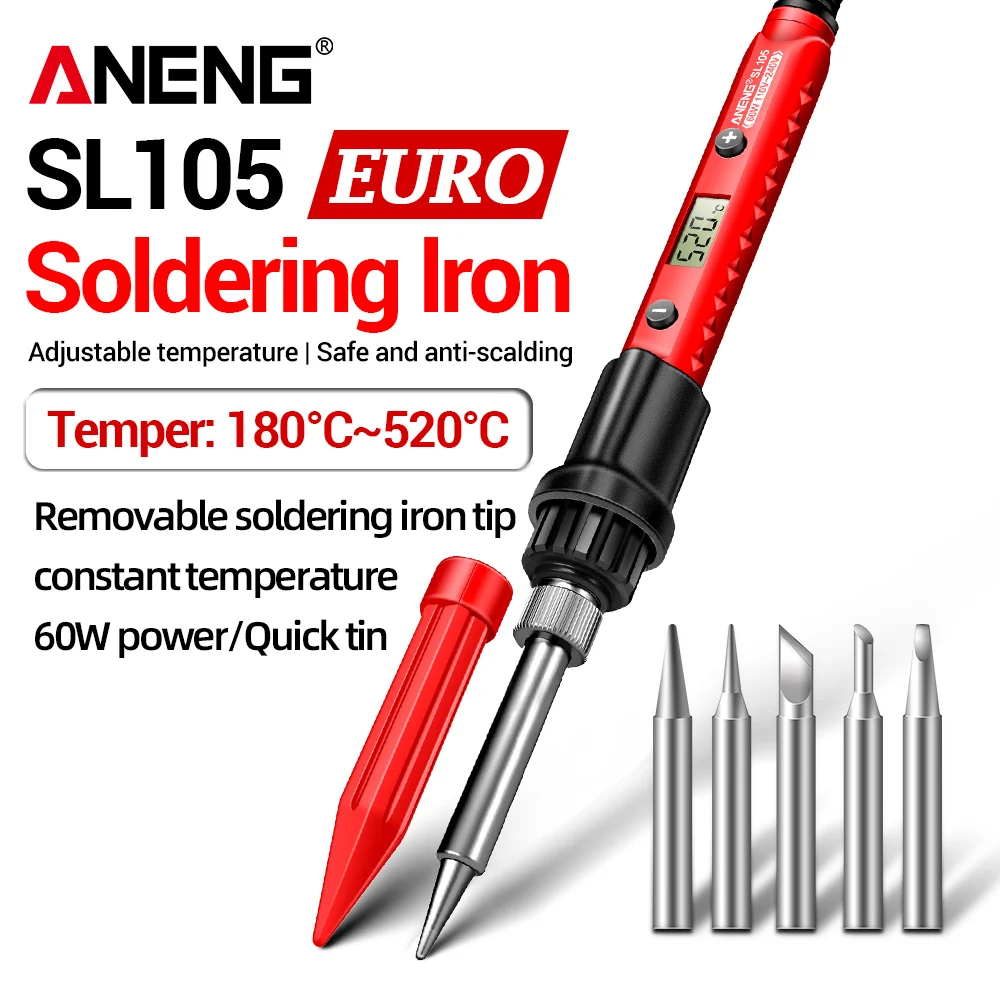 ANENG Electric Soldering Iron SL105 Digital Display Adjustable Temperature SL104 Adjustment Knob