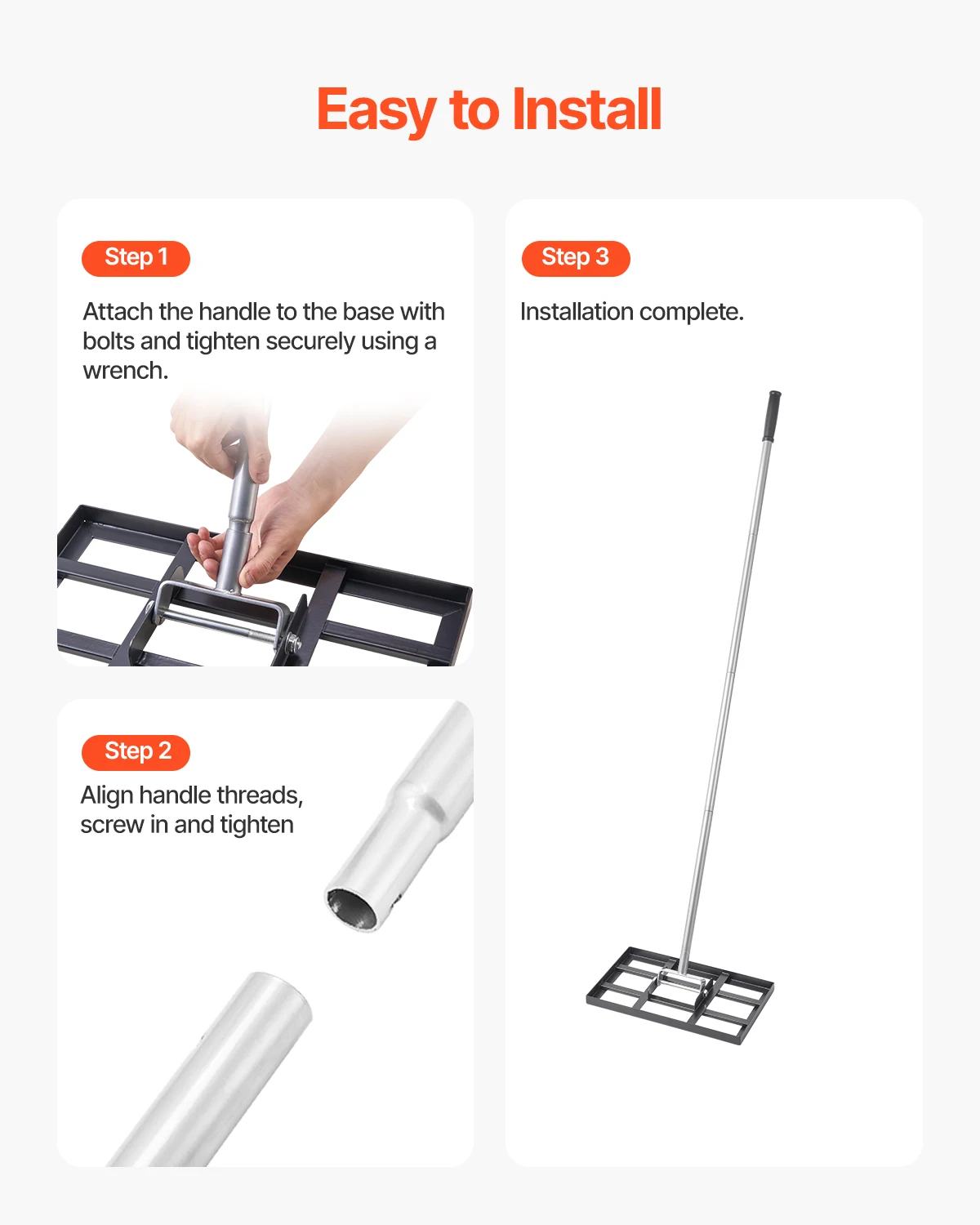 VEVOR Lawn Leveling Rake with Handle - Image 5