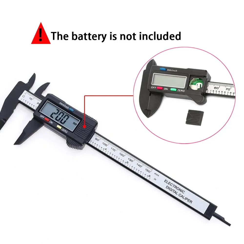 150mm 100mm Electronic Digital Caliper Carbon Fiber Dial Vernier Caliper Gauge Micrometer - Image 5