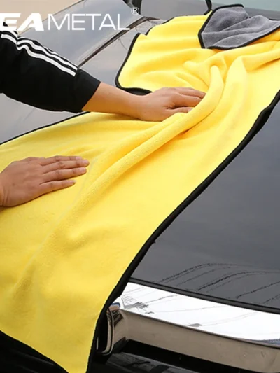 SEAMETAL Microfiber Car Washing Towel 400GSM Double-Sided Coral Velvet Clean Towels High Water Absorption