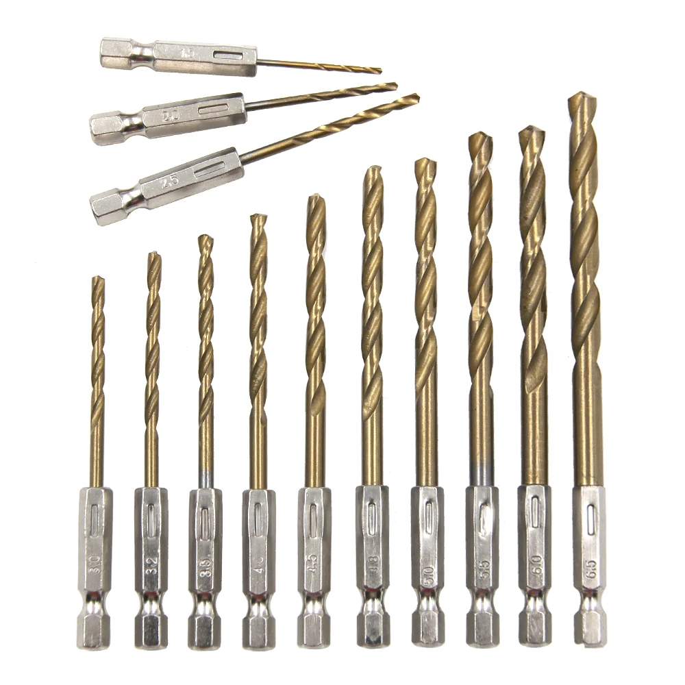 Hexagonal Handle 13pc Titanium Plated Fried Dough Twists Drill 1.5-6.5mm - Image 9