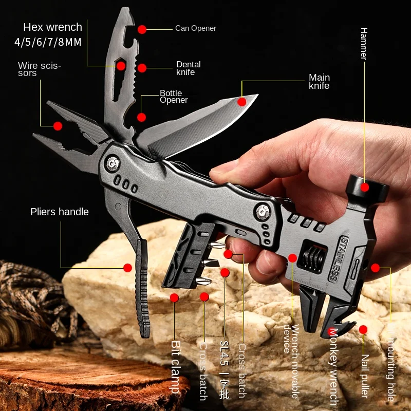 Multifunctional Pliers Multitool Claw Hammer Stainless Steel Tool