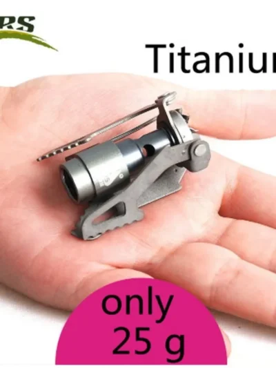 BRS-3000T Titanium Mini Camping Gas Burners 25g One-Piece Pocket Stove