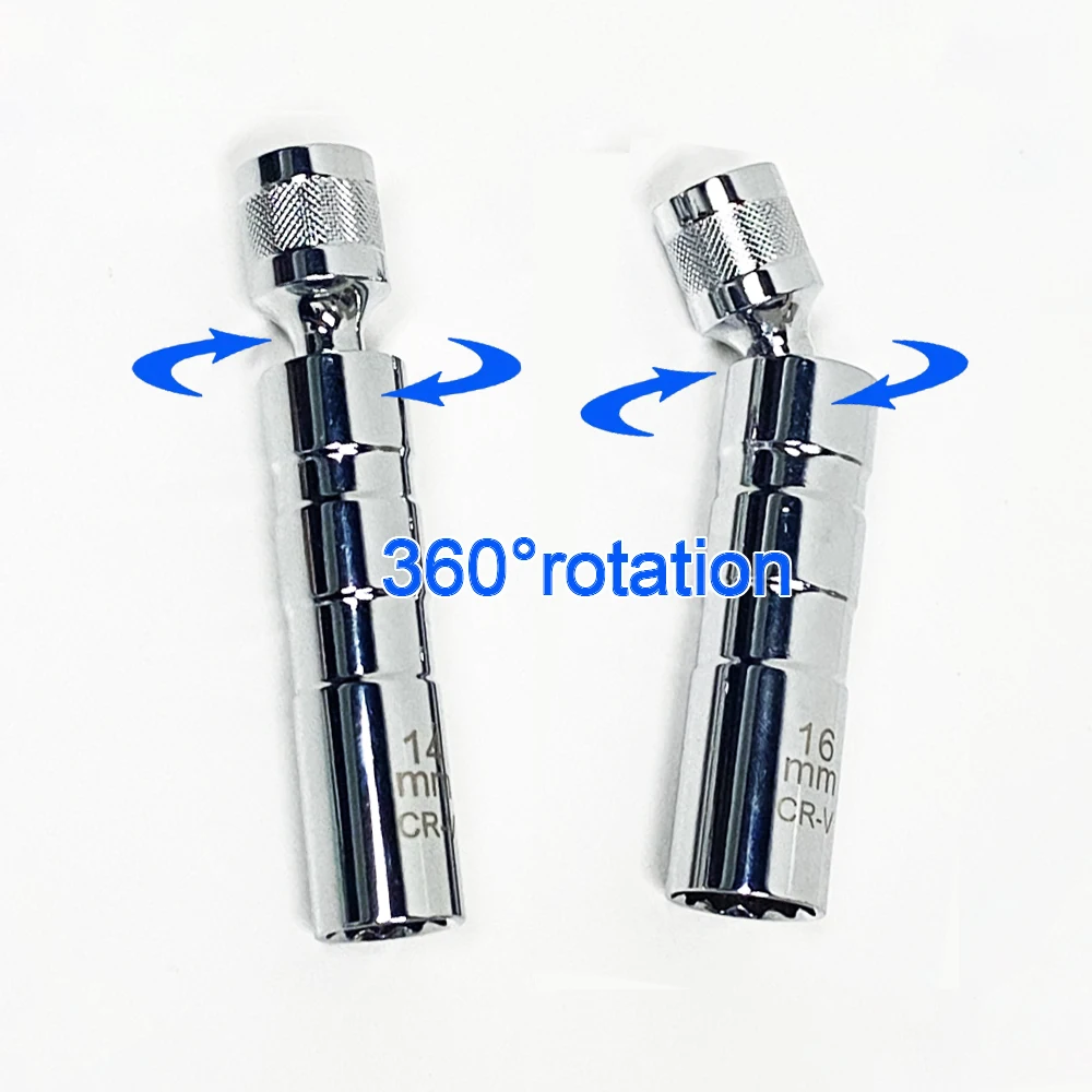 Universal Magnetic Spark Plug Sleeve Thin-walled Universal Joint 14/16mm Automotive Repair Spark Plug Disassembly Tool - Image 2