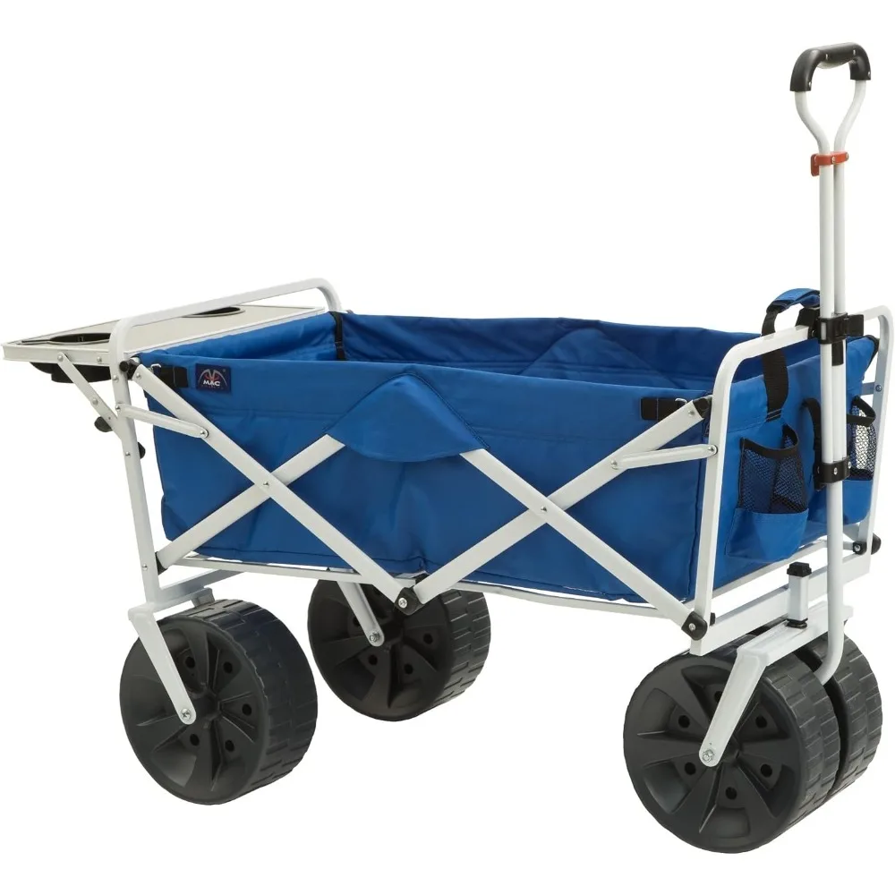 All Terrain Beach Wagon with Side Table|Heavy Duty Collapsible Folding Cart with Large Wheels - Image 3