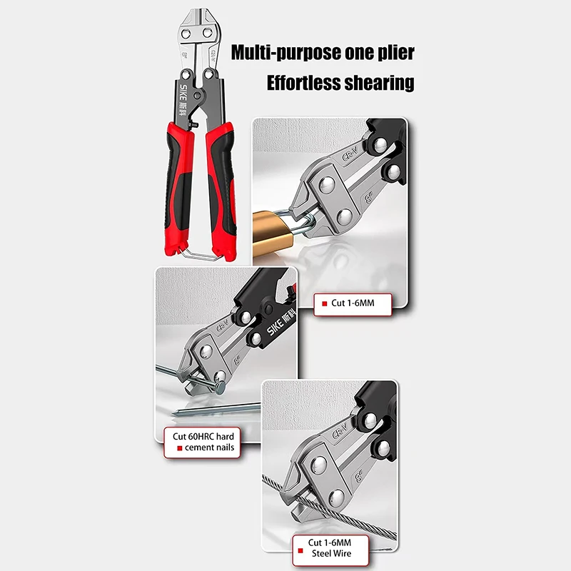 1pc Mini Bolt Cutter, Made Of Chrome-Vanadium Alloy Steel - Image 5
