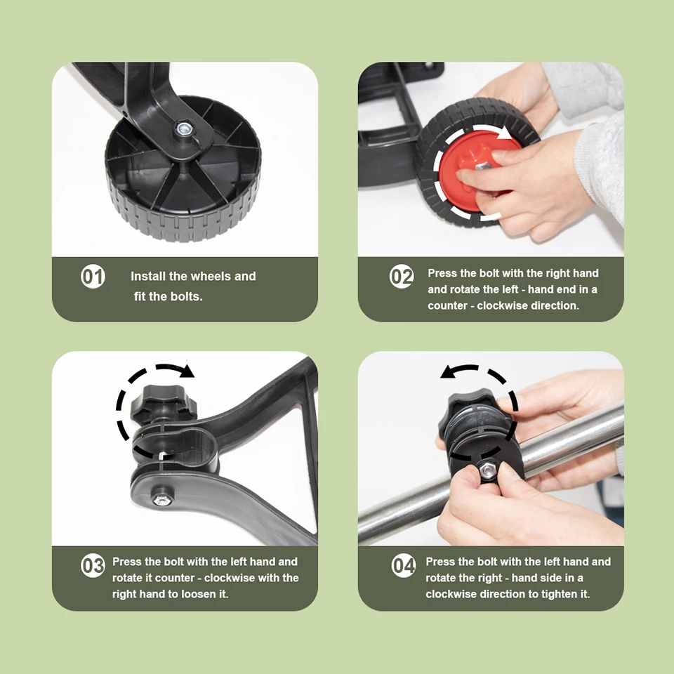 Universal Adjustable Lawn Mower Support Wheel Attachment Garden Grass Trimmer - Image 11