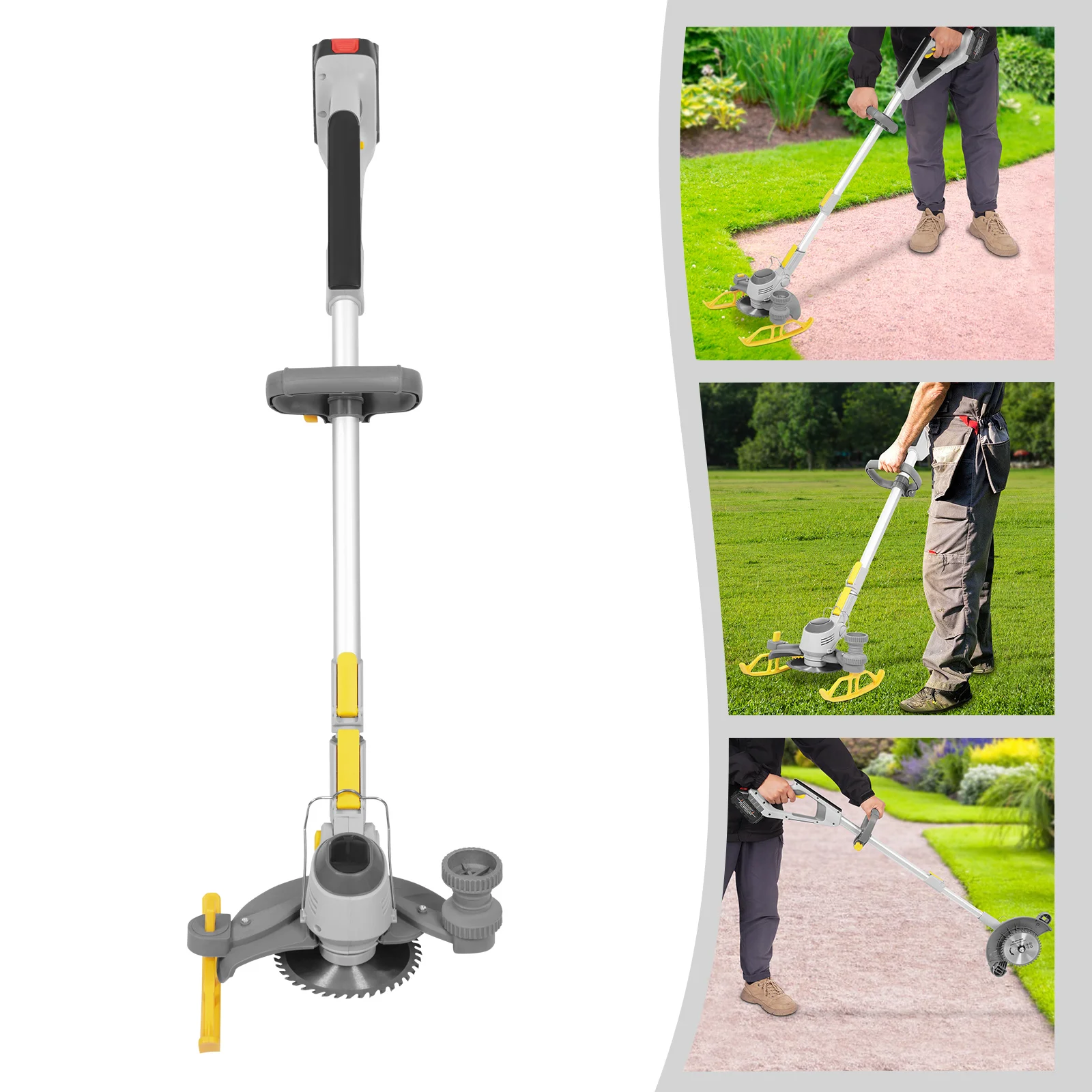 600W Cordless Grass Trimmer Battery Powered Edger Mini-Mower for Lawn Care and Yard Work - Image 12