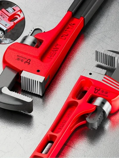 12inch / 8inch Heavy Duty Straight Pipe Wrench, Adjustable Aluminum Plumber Wrench