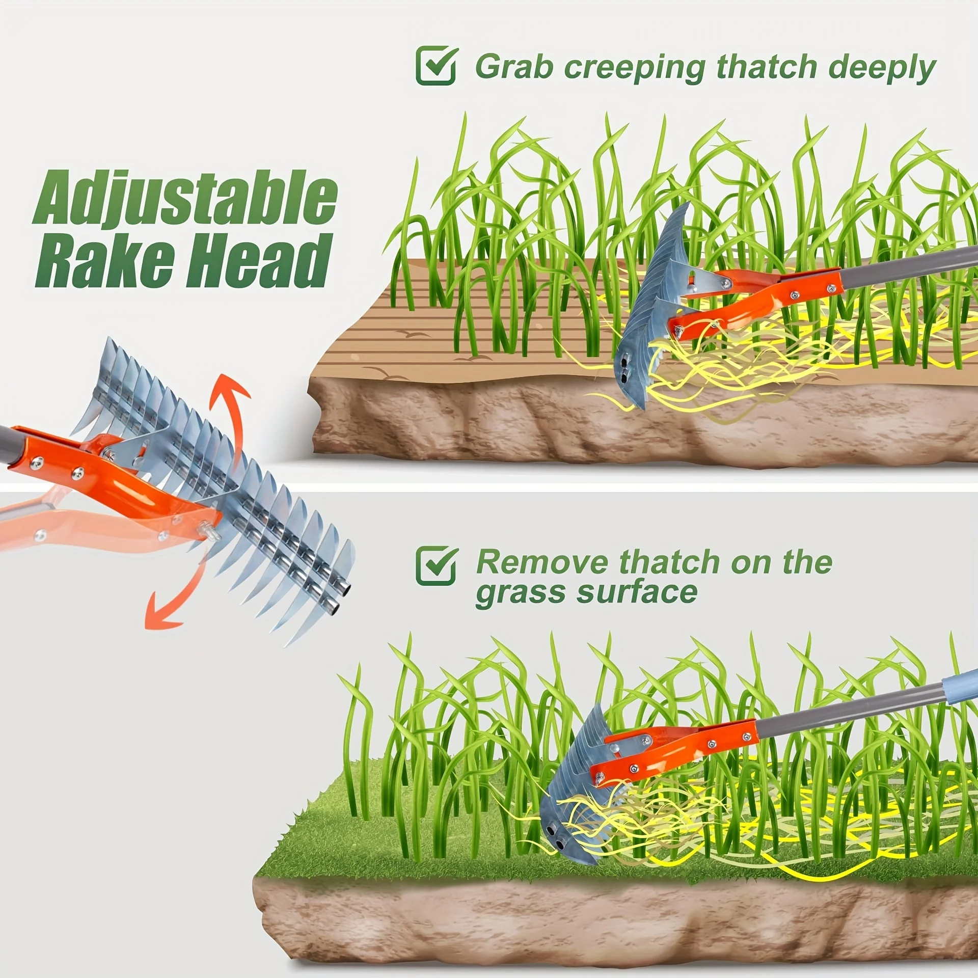 Lawn Thatching Rake Robust Dethatcher Rake - Image 4