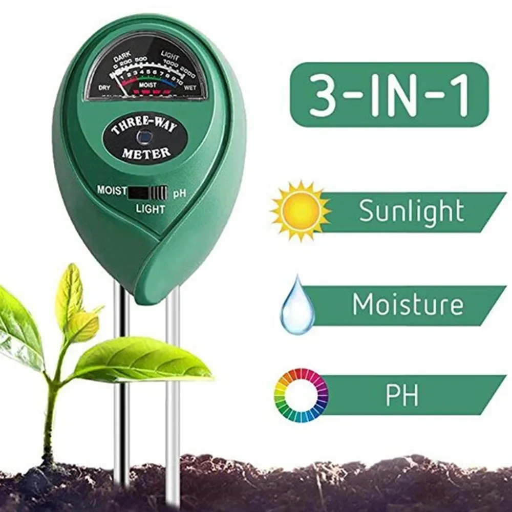 3 in 1 Soil Meter Moisture Light PH Testers With 2 Probes Soil Monitor for Garden Plant