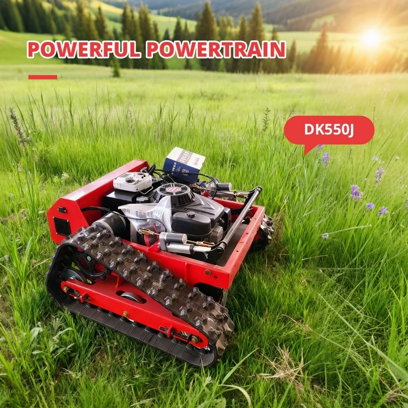 Customized Remote-controlled Lawn Mower,Farm Garden Automatic Crawler Track Lawn Mower Robot - Image 2
