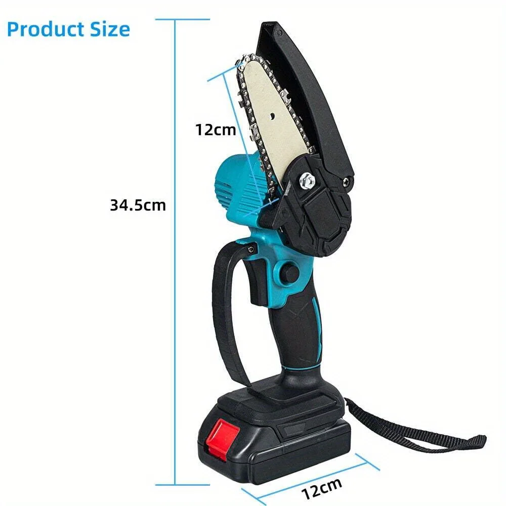 800 Watt Electric Mini Chain Saw, 4-Inch Handheld Cordless Cutter - Image 2
