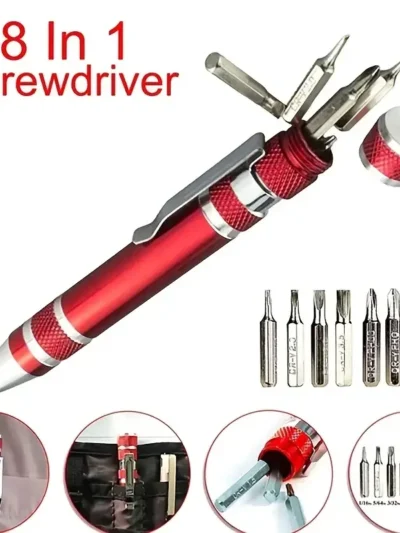 8-in-1 Aluminum Alloy Screwdriver Pen - Changeable Bits For Easy Repairs & Disassembly
