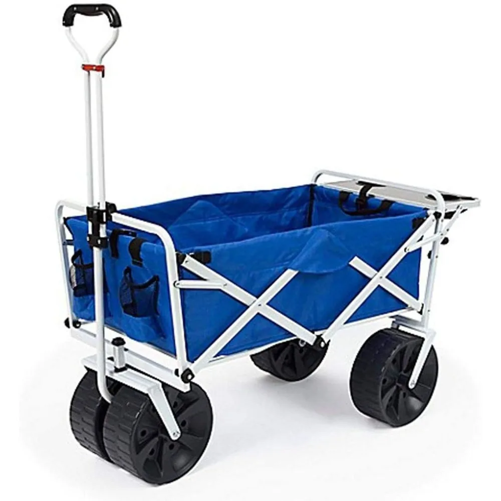 All Terrain Beach Wagon with Side Table|Heavy Duty Collapsible Folding Cart with Large Wheels - Image 6