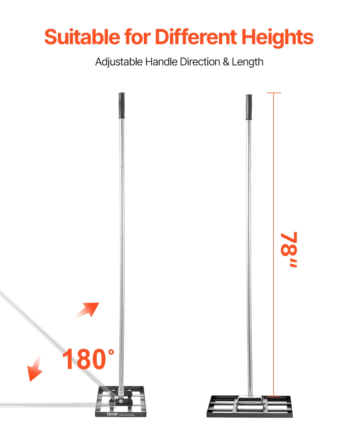 VEVOR Lawn Leveling Rake with Handle - Image 4