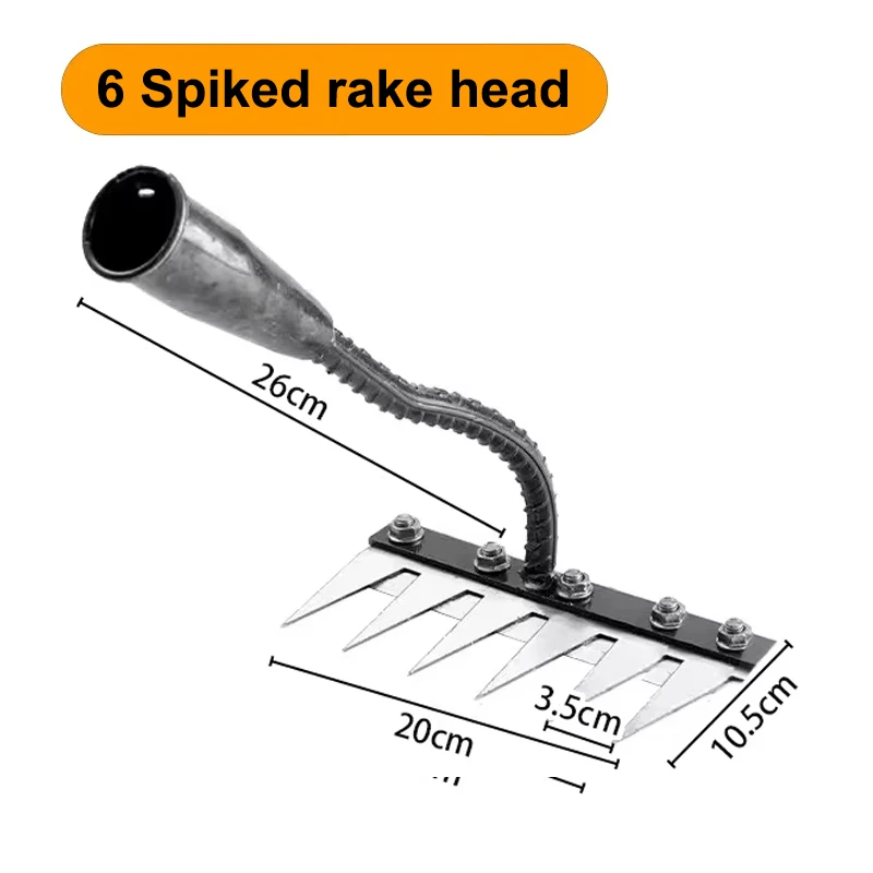5/6/7/8 Teeth Iron Gardening Hoe Weeding Rake Farm Tool Grasping Raking Loosening Soil Nail Rake - Image 8