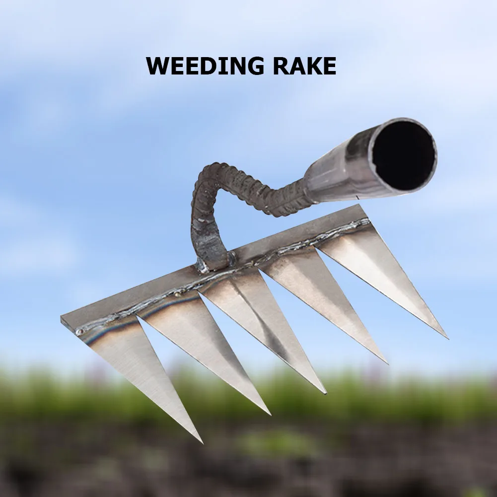 5/6/7/8 Teeth Iron Gardening Hoe Weeding Rake Farm Tool Grasping Raking Loosening Soil Nail Rake - Image 14