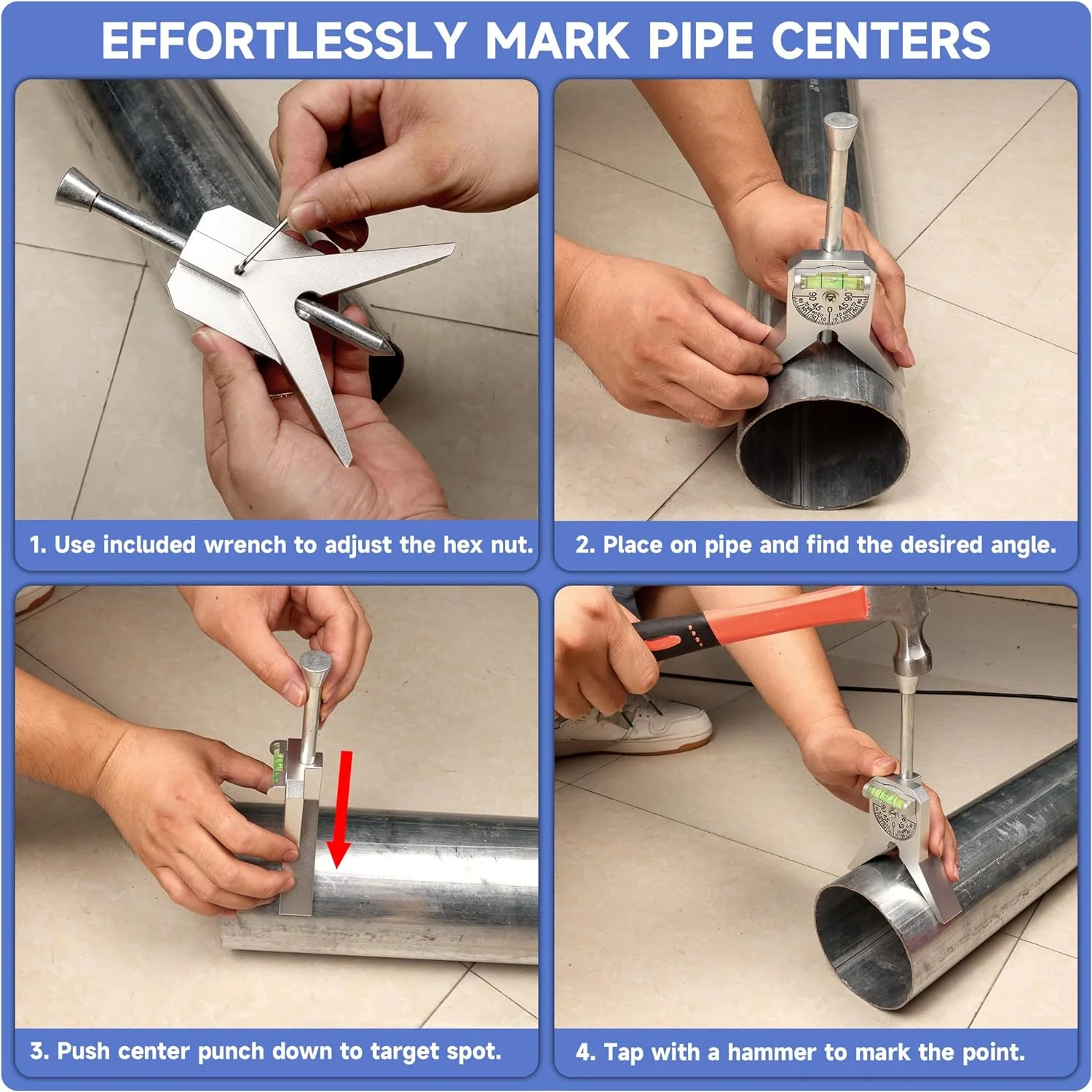 Manual Tube Marker Centering Tool Y-Type 4 Inch Safety Pipe Marker Centering Head Tool - Image 6