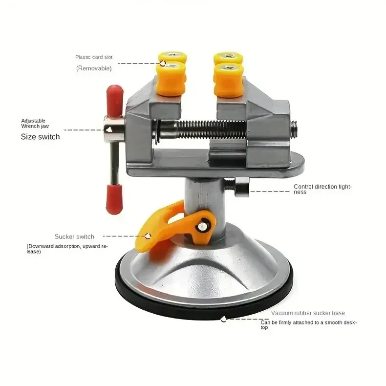 Aluminum Alloy 360 Universal Suction Cup Table Vice - Image 10