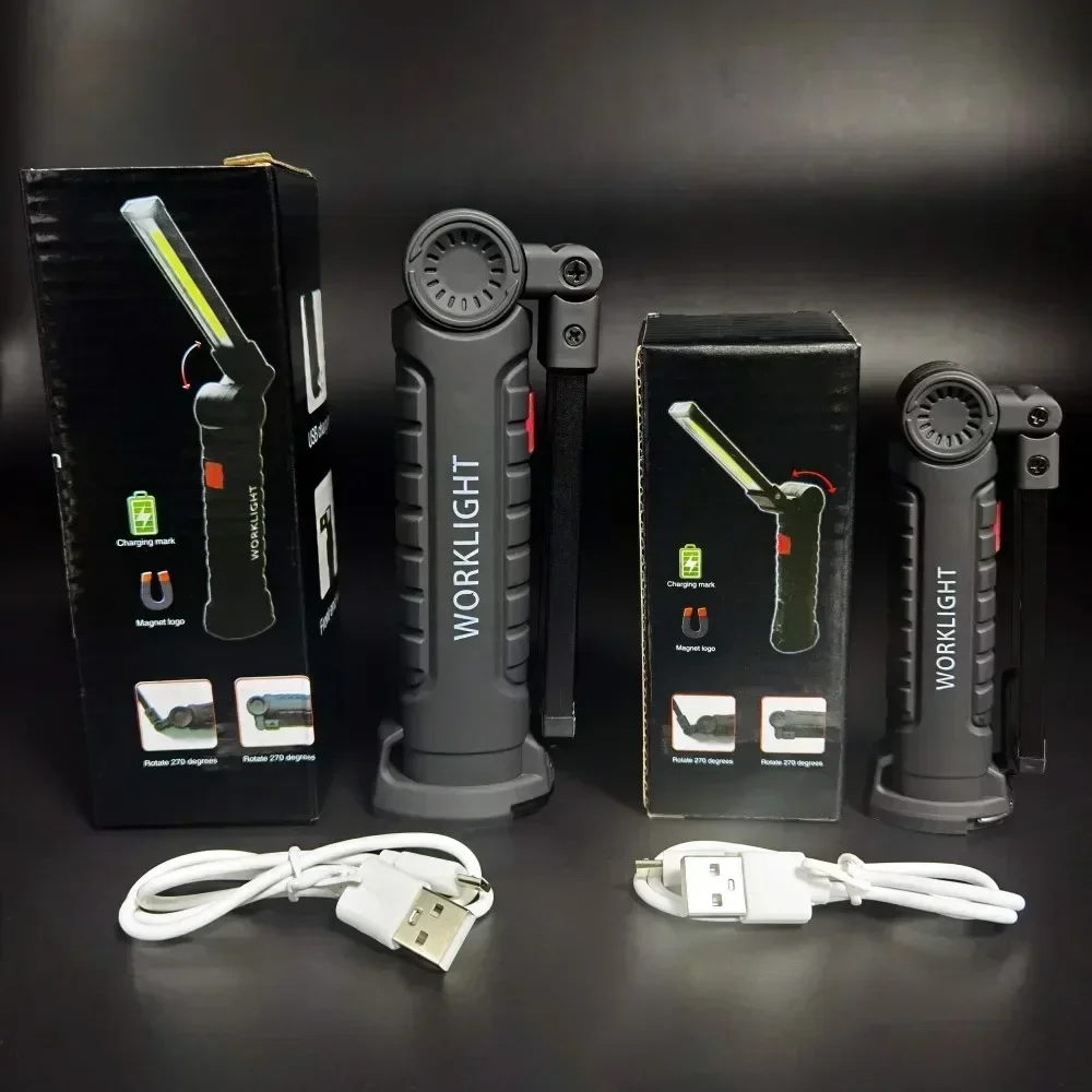 COB LED Work Light Dimmable USB Rechargeable LED Flashlight Inspection Lamp With Magnetic Hook - Image 24