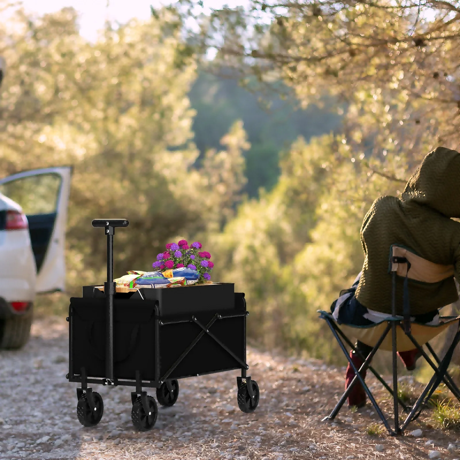 4-Wheel Foldable Garden Handcart - Image 9