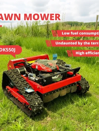Customized Remote-controlled Lawn Mower，Farm Garden Automatic Crawler Track Lawn Mower Robot