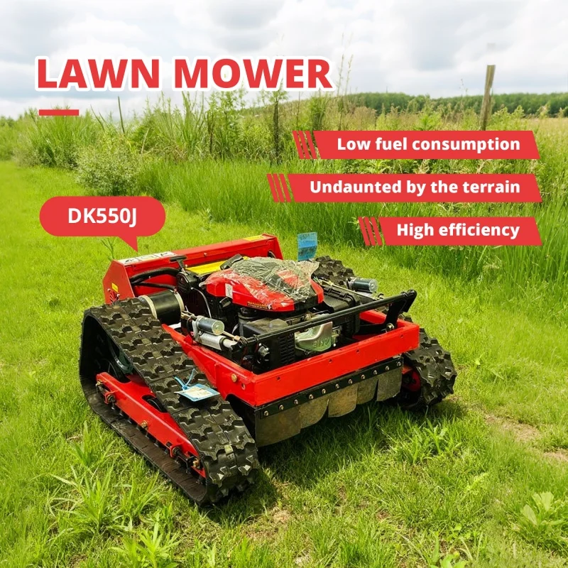 Customized Remote-controlled Lawn Mower,Farm Garden Automatic Crawler Track Lawn Mower Robot