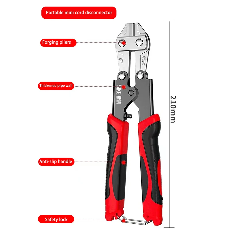 1pc Mini Bolt Cutter, Made Of Chrome-Vanadium Alloy Steel - Image 6