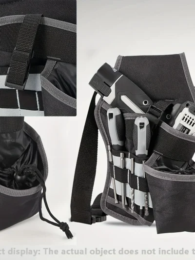 5 specifications Single Side Tool Belt Pouch for Electrician Carpenters and Builders, Durable Canvas Construction, black