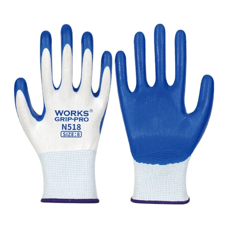 3 Pairs Of Non-slip Wear-resistant Breathable Nitrile Non-slip Work Gloves - Image 7