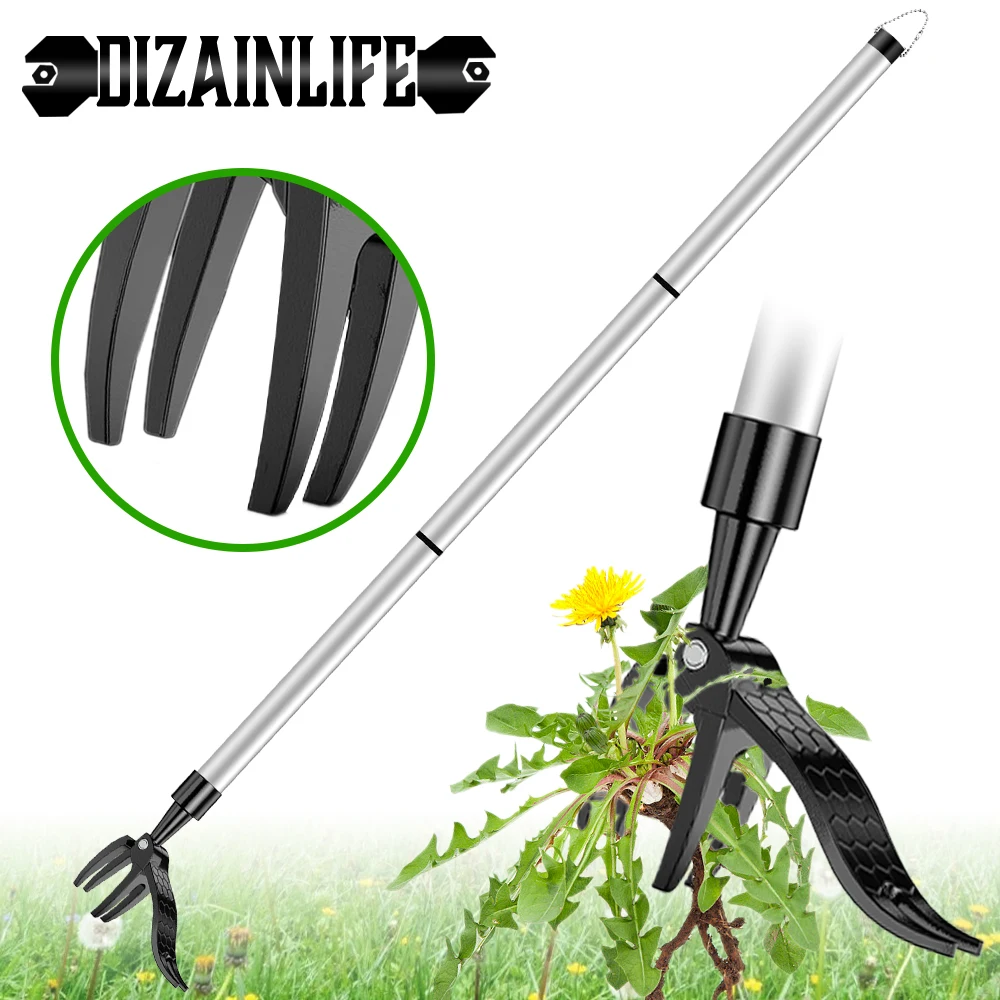 Stand Up Weed Puller Claw Tool Aluminum Alloy Weeding Head