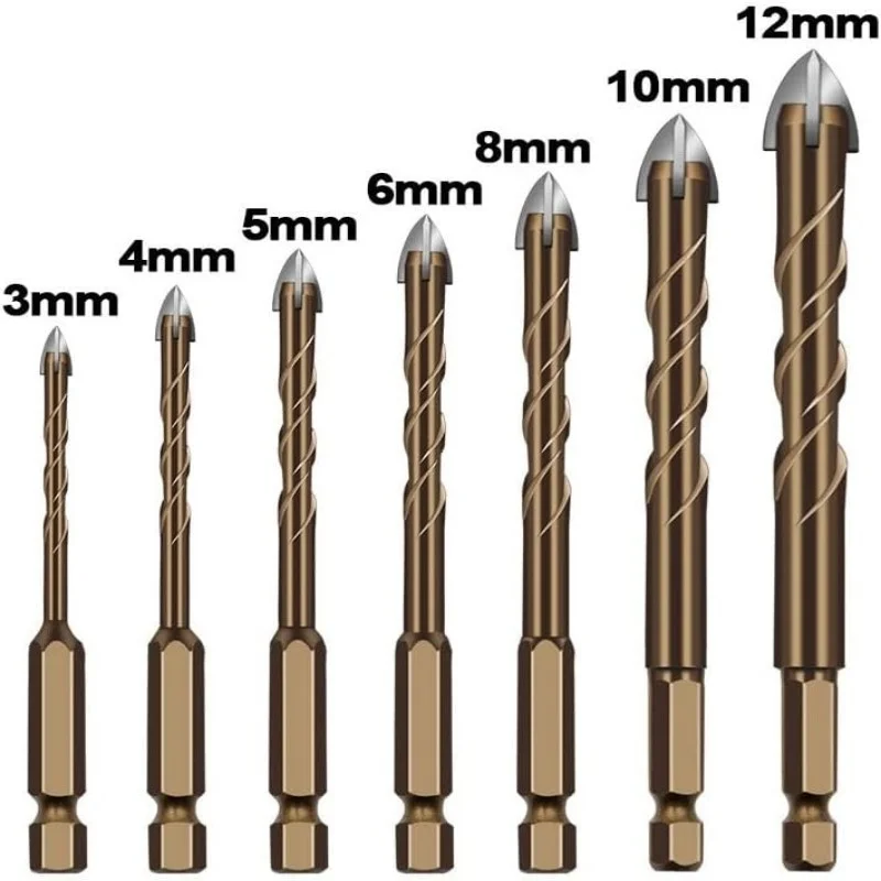 Masonry Concrete Drill Bits For Glass Ceramic Tile Brick Hex Shank 3mm To 12mm - Image 2