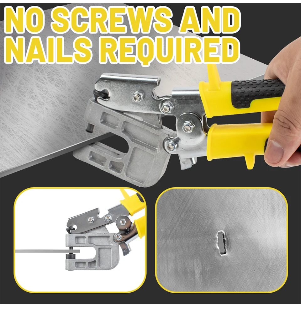 Aluminum Alloy Handle Stud Crimper Double Handed Ceiling Punching Pliers Plaster Drywall Tool for Fastening Metal Studs & Keels - Image 10