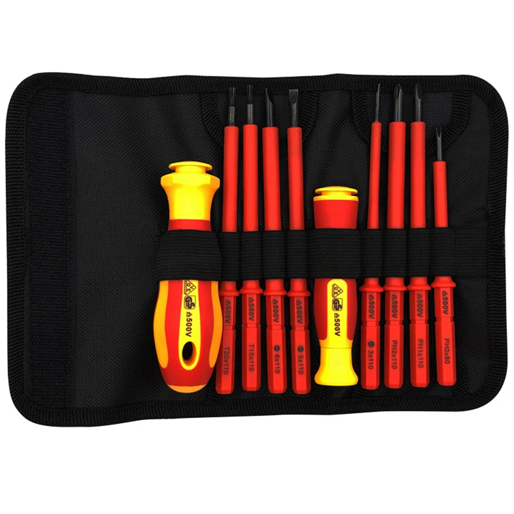 10Pcs Interchangeable Blade VDE Insulated Screwdriver Set with Case Magnetic 500V Home and Professional Use Electricians Tools - Image 7