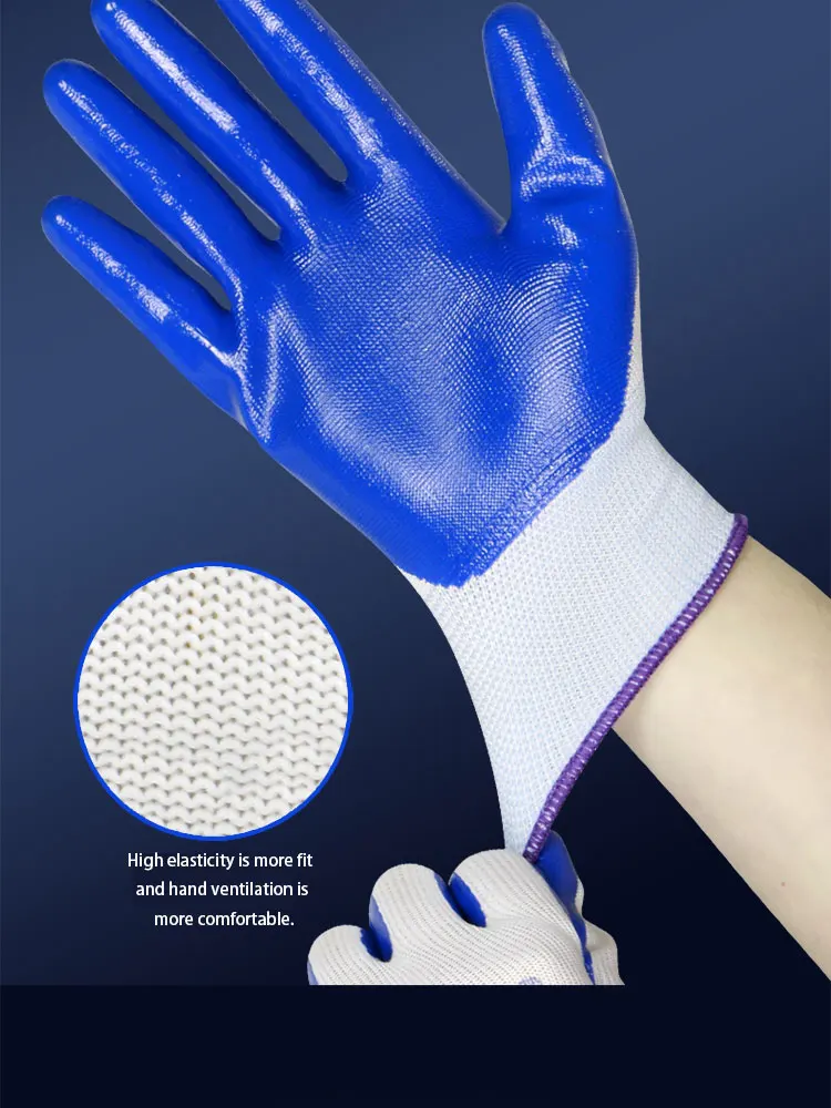 3 Pairs Of Non-slip Wear-resistant Breathable Nitrile Non-slip Work Gloves - Image 19