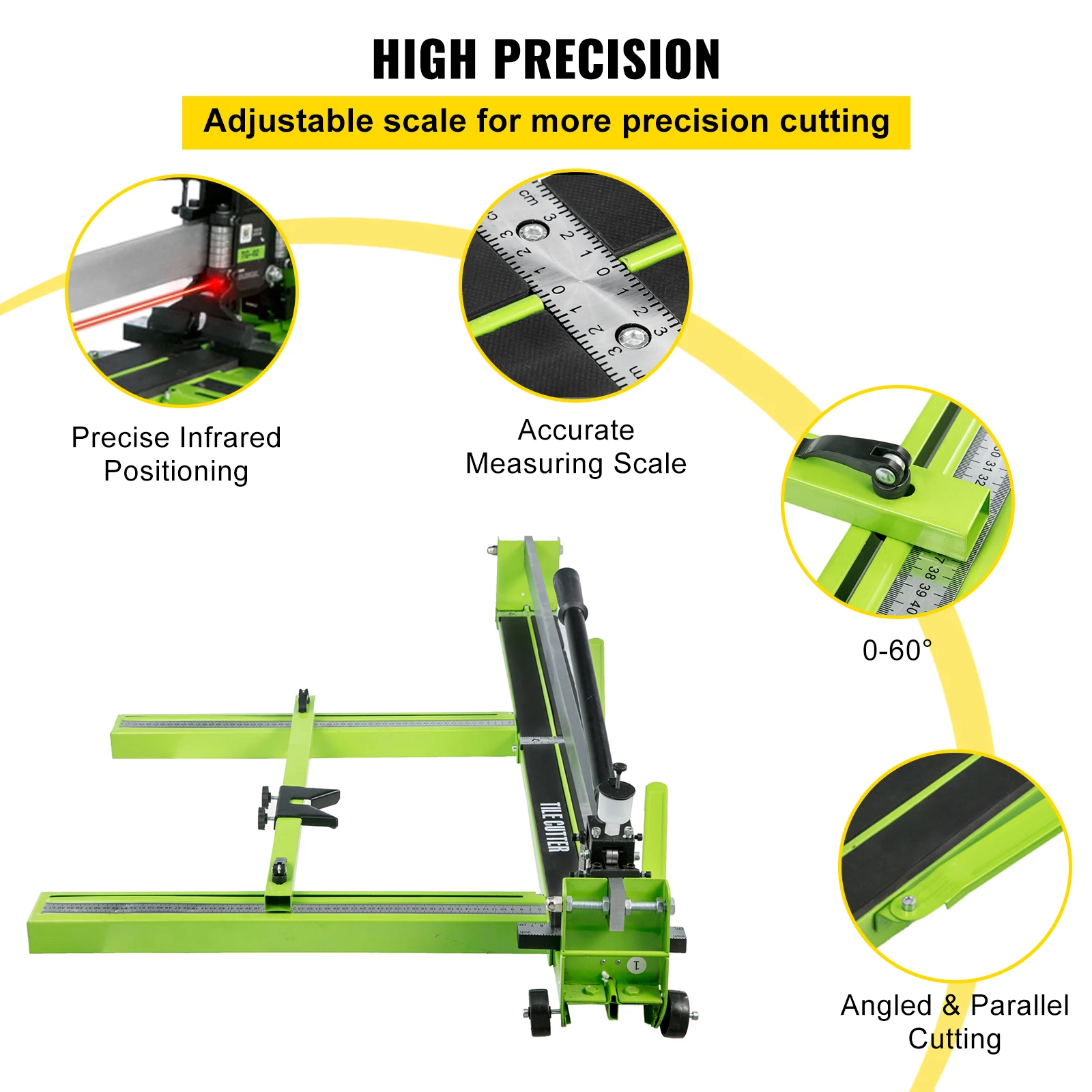 SucceBuy Manual Tile Cutter Infrared Laser Positioning Floor Cutter Knife Professional Hand Tool for Cutting Porcelain Ceramic - Image 4