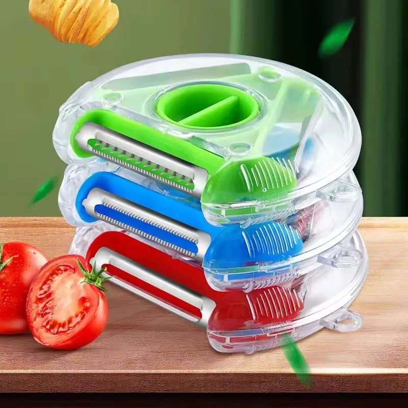 1PC 3 in 1 Magic Trio Peeler Set Slicer Shredder Peeler Julienne Cutter - Image 7