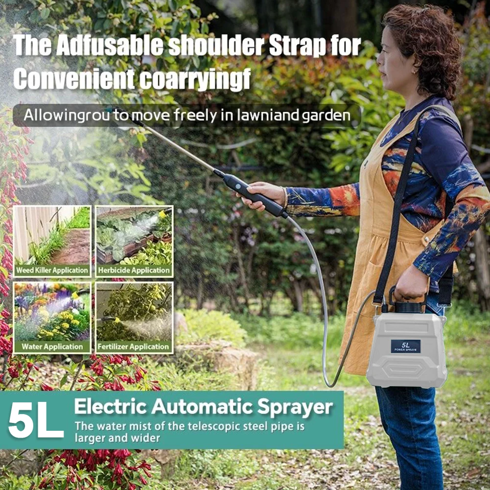 New 5L agricultural spray, backpack type high-pressure spray, electric irrigation disinfection pesticide spray, green/blue/white - Image 10