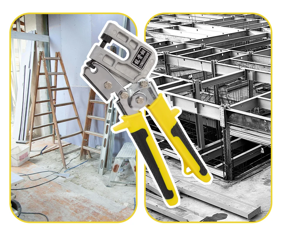 Aluminum Alloy Handle Stud Crimper Double Handed Ceiling Punching Pliers Plaster Drywall Tool for Fastening Metal Studs & Keels - Image 16