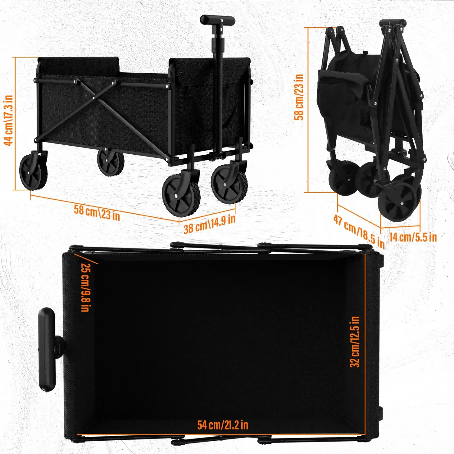 4-Wheel Foldable Garden Handcart - Image 3