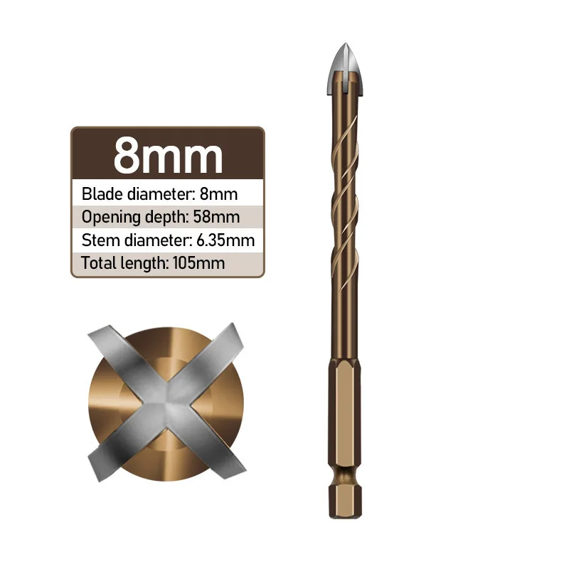 Masonry Concrete Drill Bits For Glass Ceramic Tile Brick Hex Shank 3mm To 12mm - Image 8