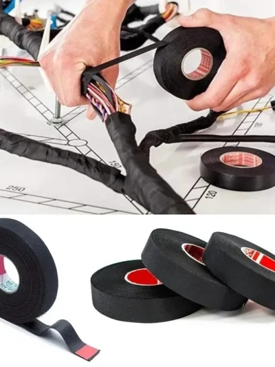 15 Meter Heat-resistant Flame Retardant Tape Coroplast Adhesive Cloth Tape For Car Cable Harness Wiring