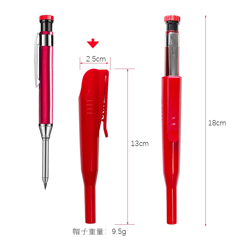 2.8mm Metal Solid Carpenter Mechanical Pencil With Holder Deep Hole Mechanical Marker - Image 6