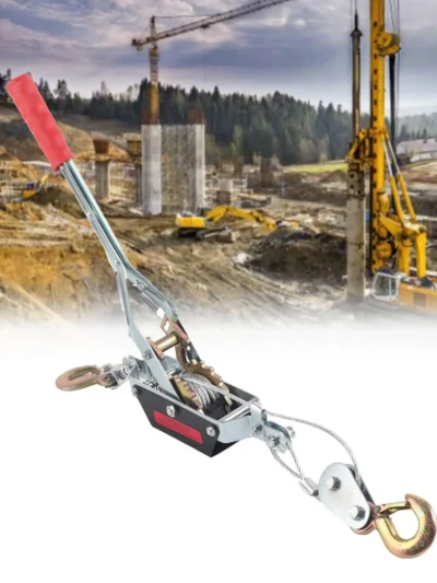 2/4T Wire Rope Hand Power Puller Tighten Tool Tightener Double Hook Lifting Tool Wire Power Puller Heavy Duty Power Puller