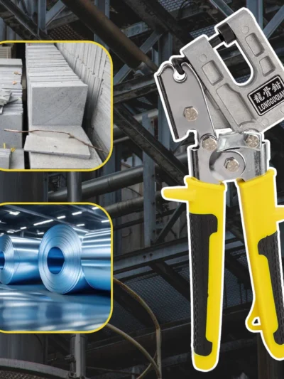 Aluminum Alloy Handle Stud Crimper Double Handed Ceiling Punching Pliers Plaster Drywall Tool for Fastening Metal Studs & Keels