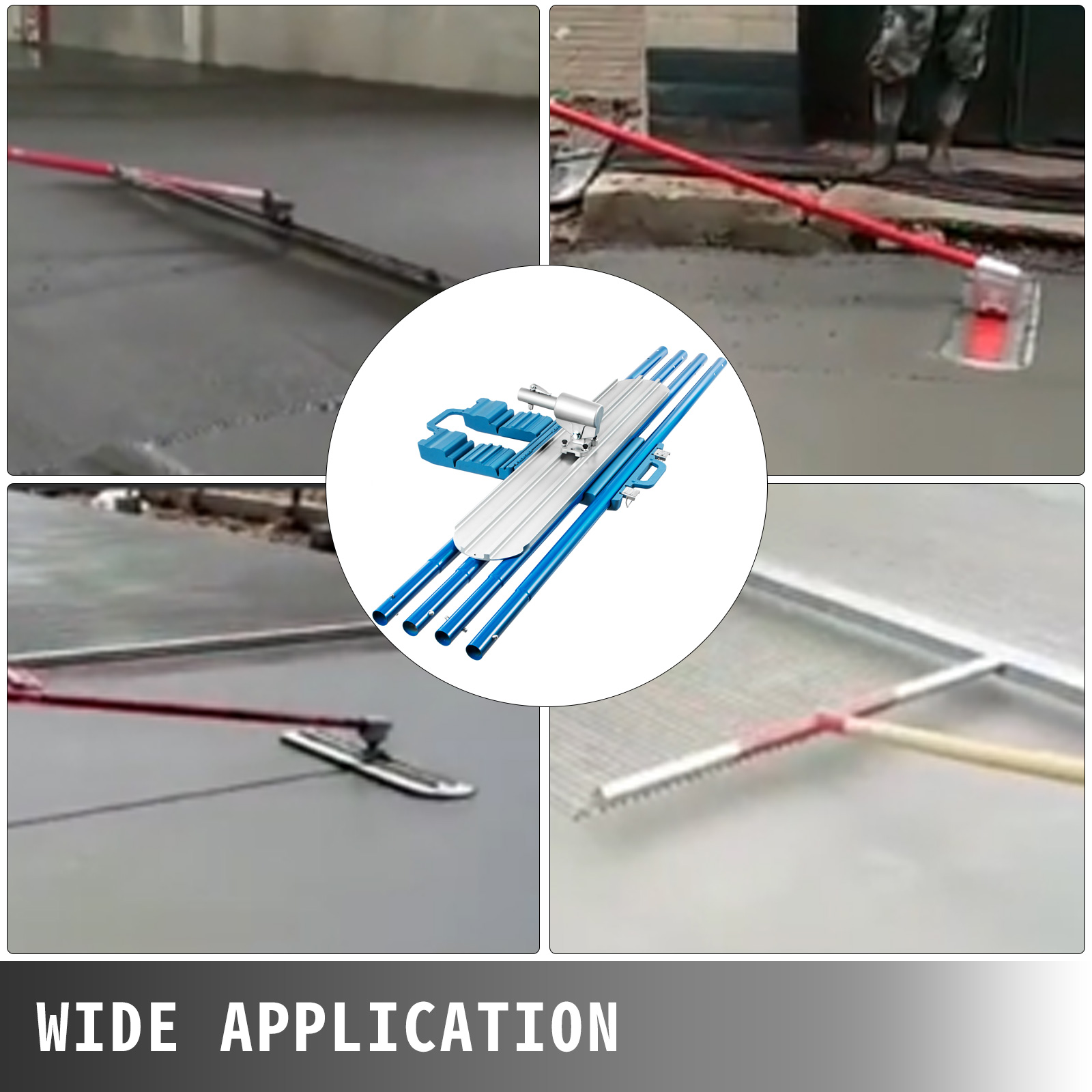 SucceBuy Concrete Float 1200x200mm/1200x300mm Finishing Bull Float with 4 Handle Round End Cement Trowel - Image 17