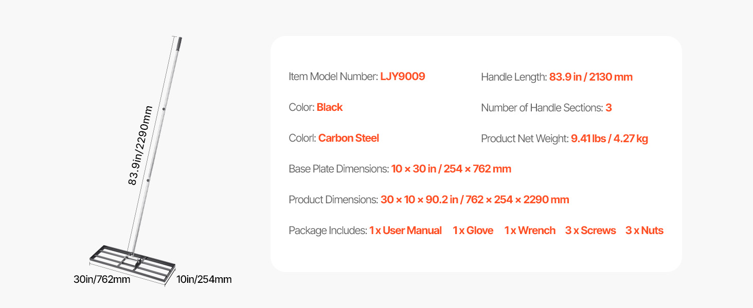 VEVOR Lawn Leveling Rake with Handle - Image 20